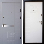Дверь Qdoors Серия Премиум Модель Делла Светло серый / Белое дерево